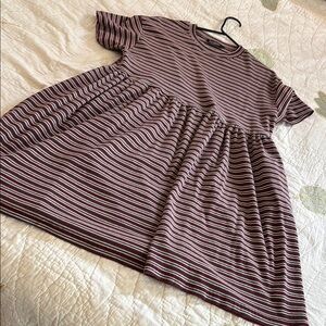 Disturbia Maroon and White Striped Top